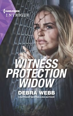 Intrigue book cover with closeup of a woman looking into the distance, her hand on a chain link fence. She has long blond hair and the shadow of the fence plays across her face.