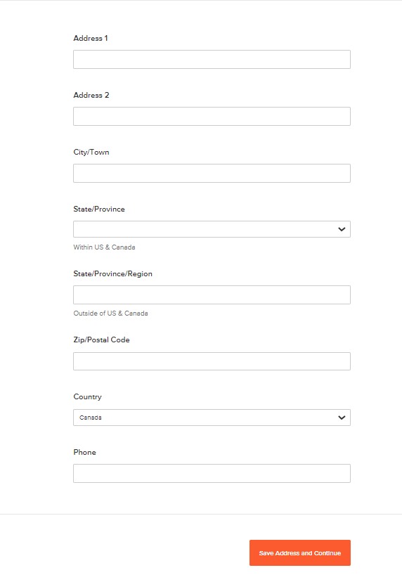 Screen capture Submittable contact information form