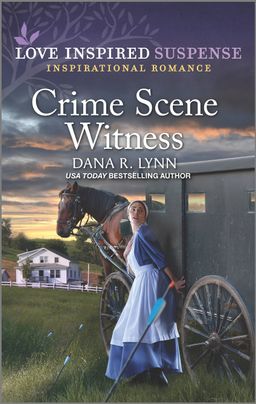 Cover image of Amish woman hiding behind horse and buggy. Farmhouse in the background.