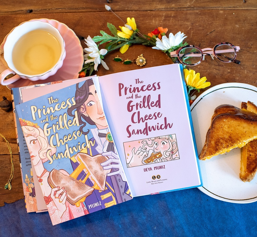 A flat lay image of the graphic novel Princess and the Grilled Cheese