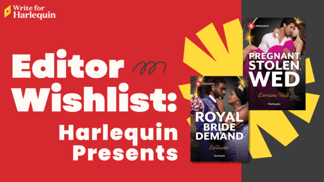 A red duo-tone graphic reads Editor Wishlist: Harlequin Presents