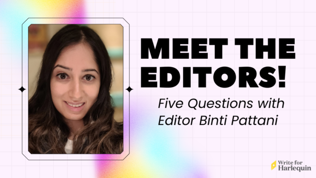 A rainbow graphic reads get to know the editors: 5 questions with editor Binti Pattani